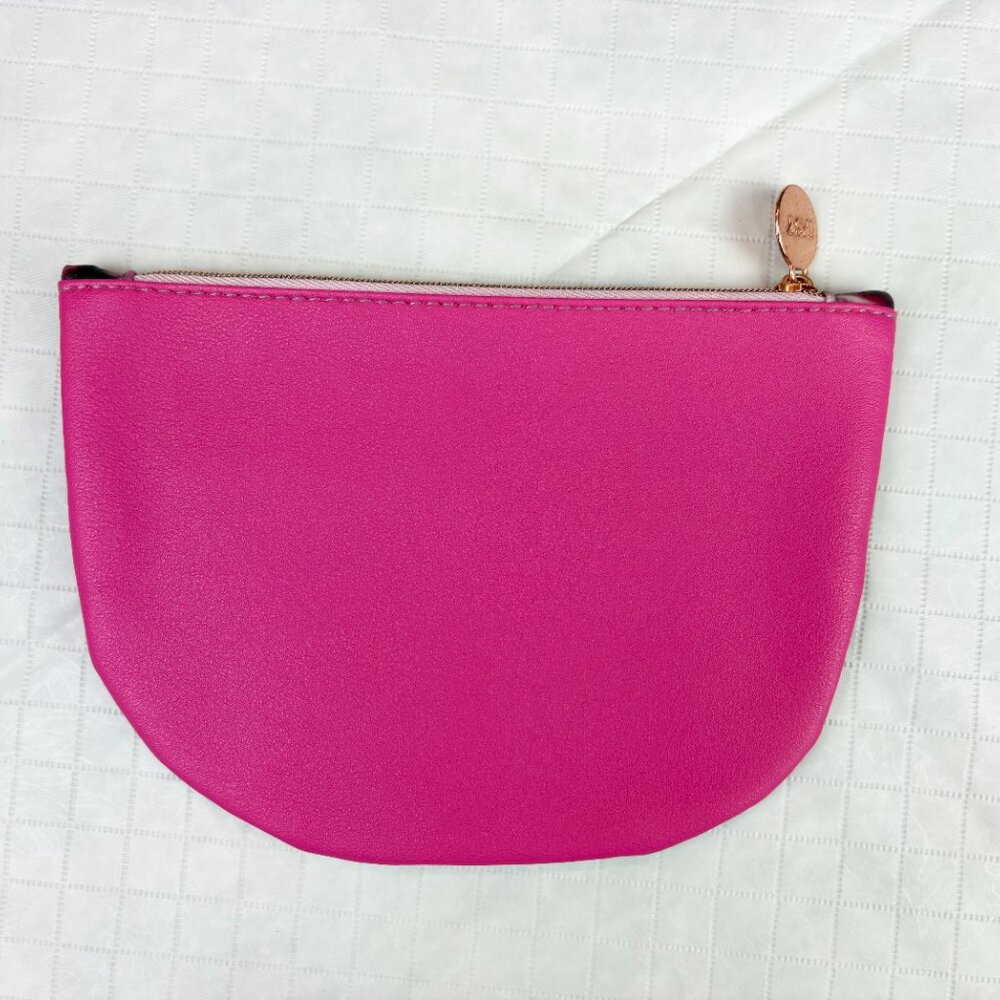 IPSY New pink purple floral pattern zippered makeup cosmetics bag pouch clutch - Picture 5 of 13